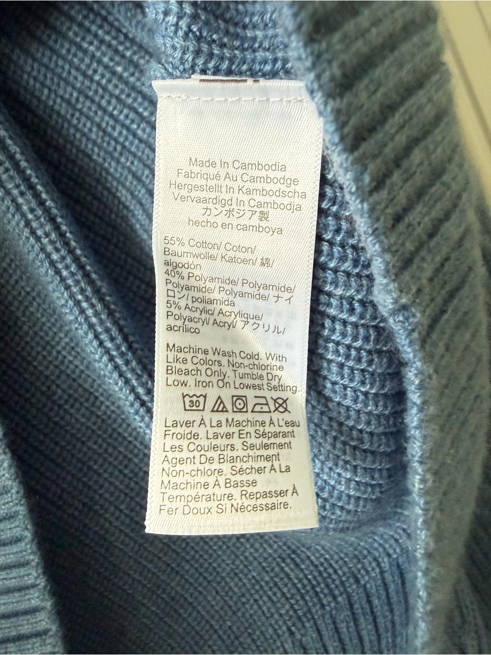 J. Crew Dusty Blue Ribbed V-Neck Button Cardigan - Picture 3 of 4